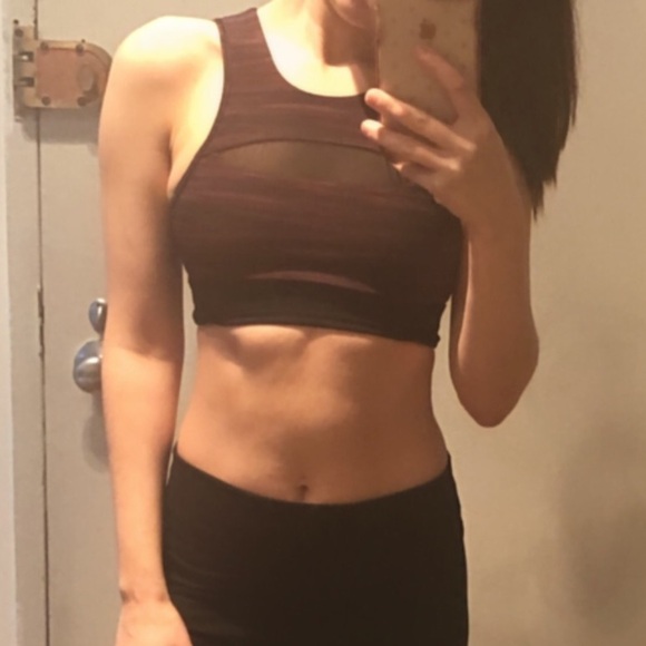 Lululemon Run the Day Bra Size 4 in Low Tide Blush Berry Black Sports Bra - Picture 7 of 12